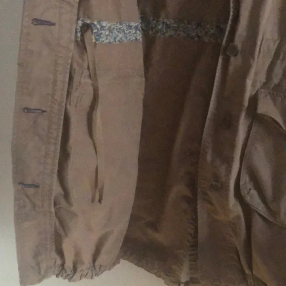 Old Navy Tan Hooded Long Button Down Utility Jacket - Picture 7 of 10